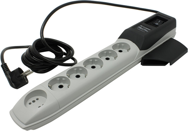 

Surge protector Pilot PRO 6 outlets (5 euro + 1 without ground) 10A / 2.2kVt, 5m, automatic circuit-breaker
