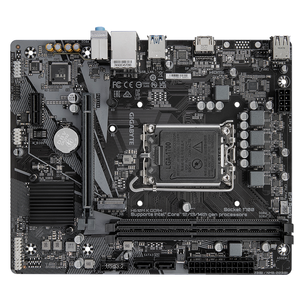 Материнская плата Gigabyte LGA 1700 Intel H610 H610M K DDR4 2.0