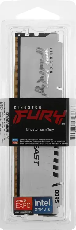 Оперативная память Kingston FURY Beast White Expo 32GB 6000MT/s DDR5 CL30, KF560C30BWE-32, RTL