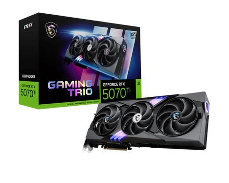 Видеокарта MSI Bad Pack RTX5070Ti GAMING TRIO OC 16GB GDDR7 256bit 3xDP HDMI 3FAN RTL bp