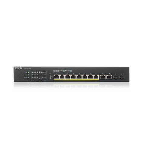 ZYXEL Hybrid Smart PoE ++ ZYXEL NebulaFlex XS1930-12HP switch, 19 "rack, 10xRJ-45: 1 / 2.5 / 5 / 10G (8 of them PoE ++ (802.3bt), 2xSFP +, 375 W PoE budget, standalone / cloud management