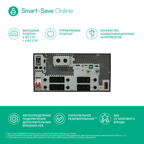 ИБП Systême Electric Smart-Save Online SRT 6000VA (SRTSE6KRTXLIEC-NC)
