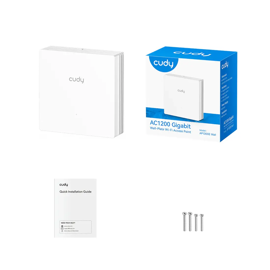 Точка доступа CUDY AP1300E Wall