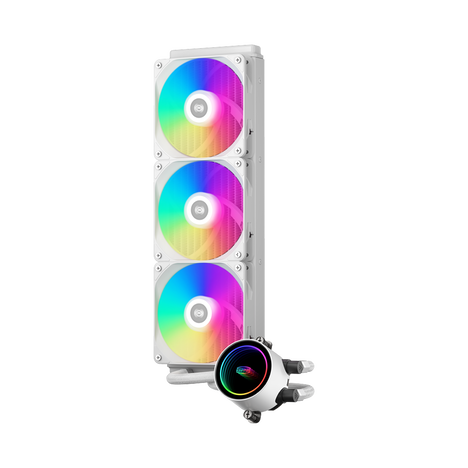 Система водяного охлаждения PcCooler DA360 WH ARGB Soc-AM5/AM4/1151/1200/1700 белый 4-pin Al 300W Ret (DA360-WHAWXX-GL)