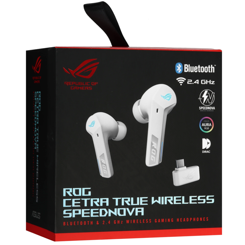 Bluetooth-гарнитура ASUS R55ES ROG Cetra True Wireless SpeedNova, цвет белый