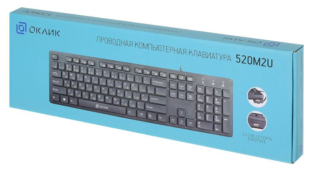 Клавиатура Oklick KeyBoard 520M2U 1061587, цвет черный