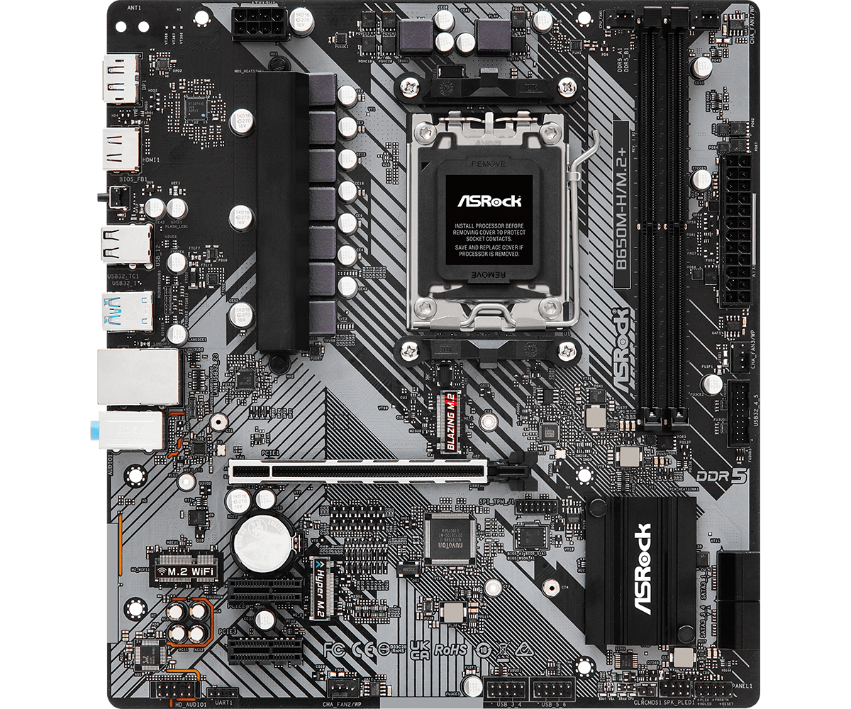 Материнская плата ASRock AM5 AMD B650 B650M-H/M.2+