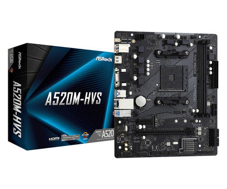 Материнская плата ASRock AM4 AMD A520 A520M-HVS
