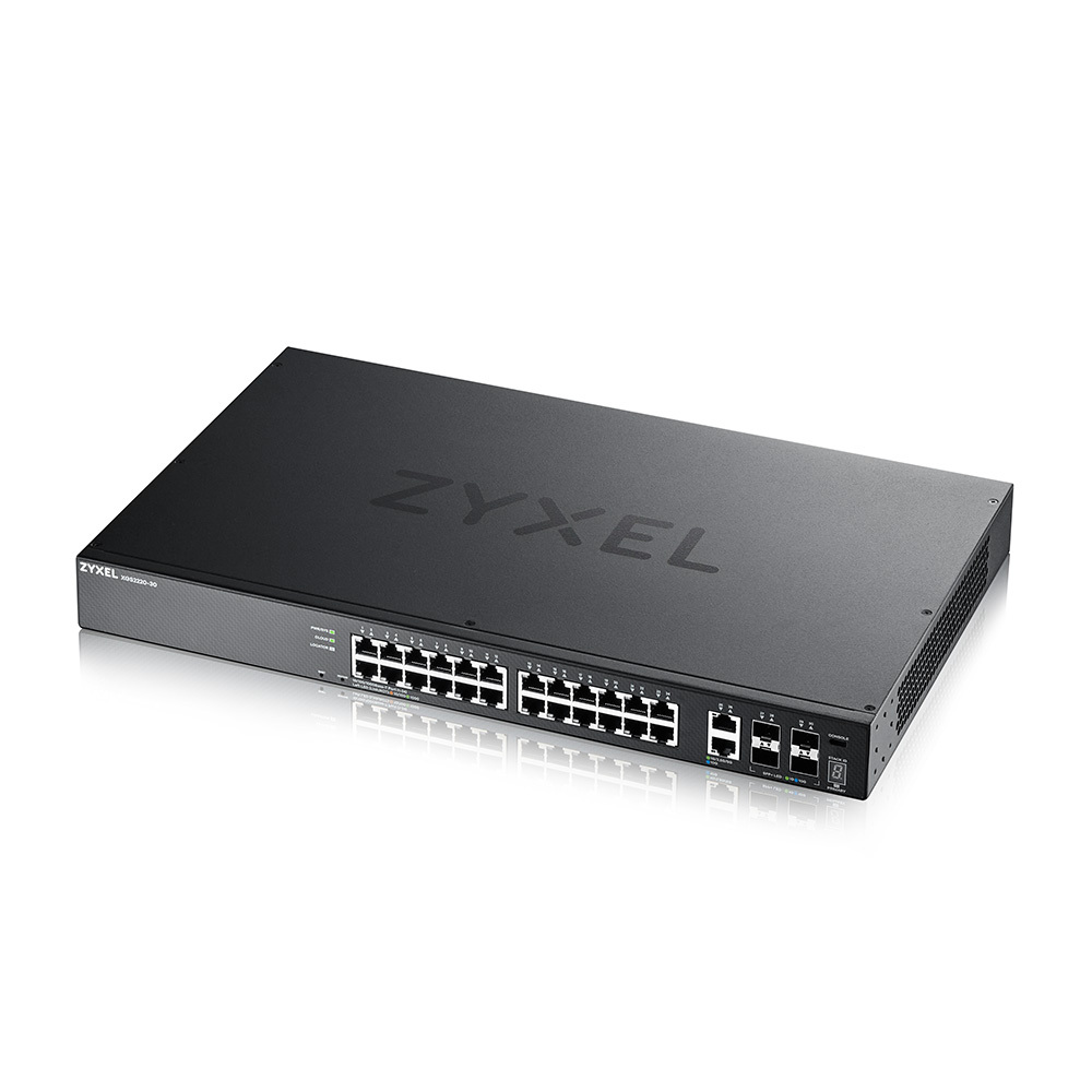 Коммутатор/ Zyxel XGS2220-30 L3 Access switch , rack 19", 24xRJ-45: 1G, 2xRJ-45: 1/2.5/5/10G, 4xSFP+, standalone/cloud management