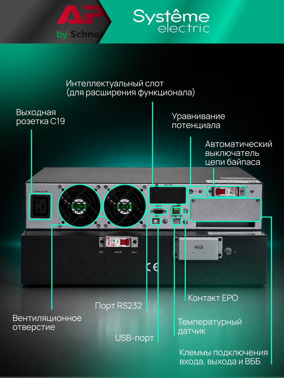 ИБП Systême Electric Smart-Save Online SRV G2 6кВА/кВт SRVSE6KRTXLIG2