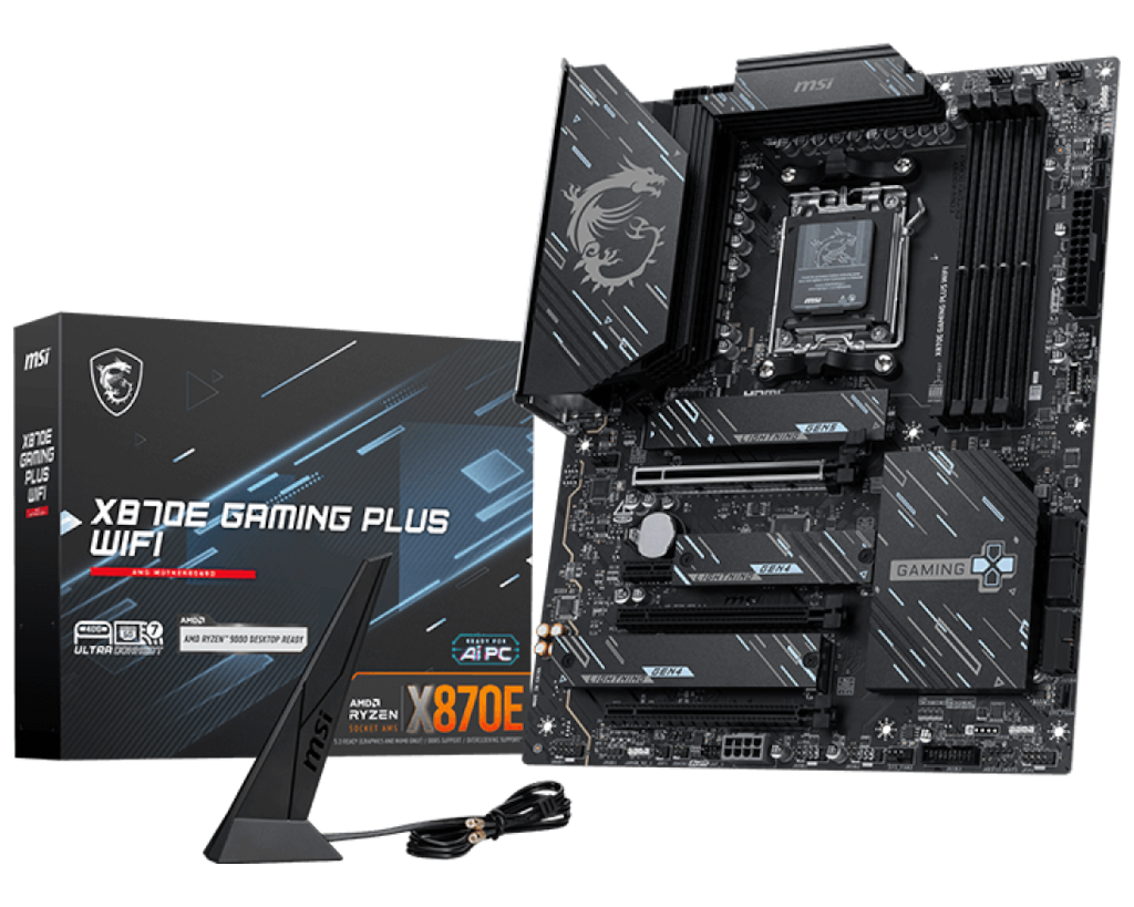 Материнская плата MSI X870E GAMING PLUS WIFI Socket AM5 AMD X870E ATX AC`97 8ch(7.1) 5Gigabit RAID+HDMI