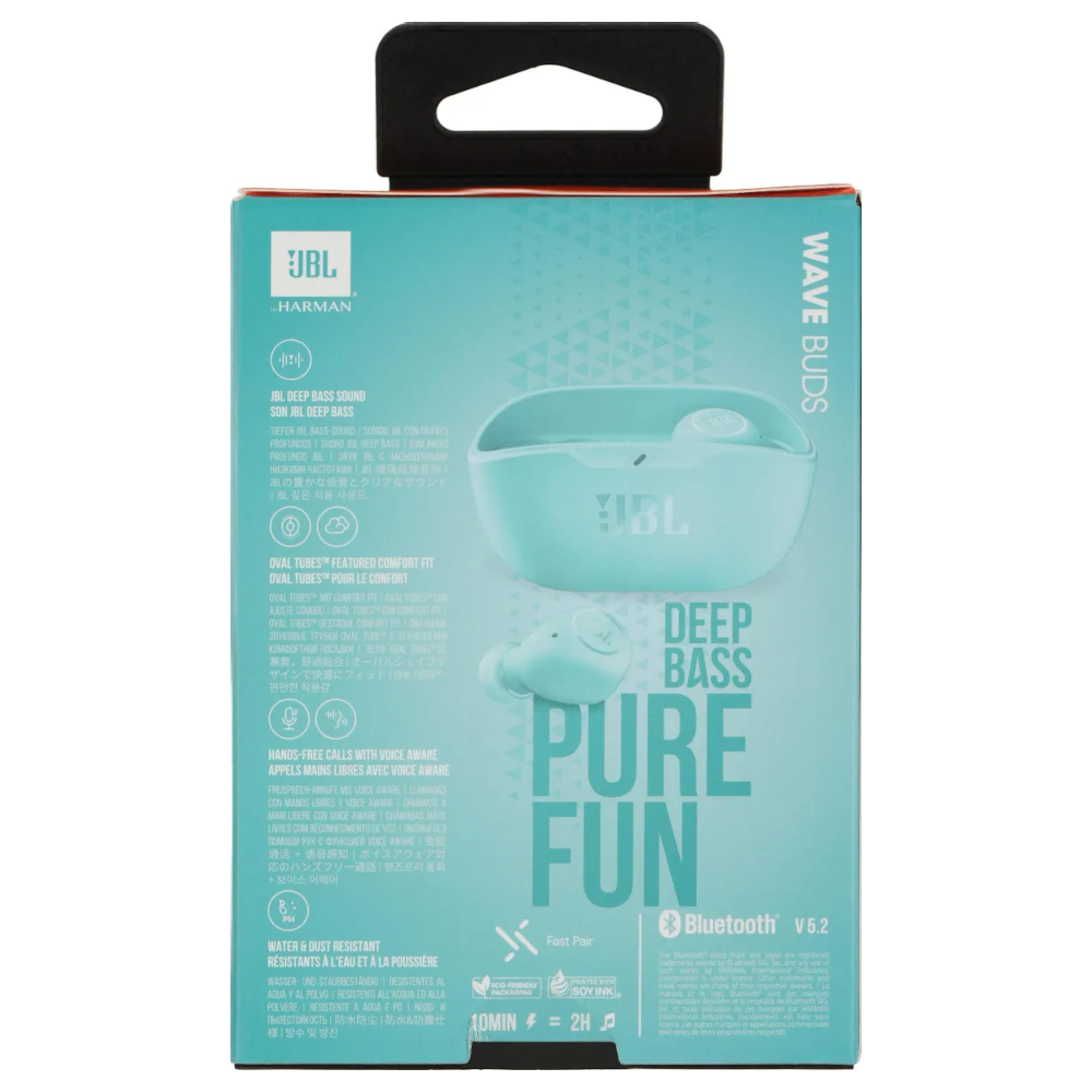 Bluetooth-гарнитура JBL Wave Buds, цвет светло-зеленый