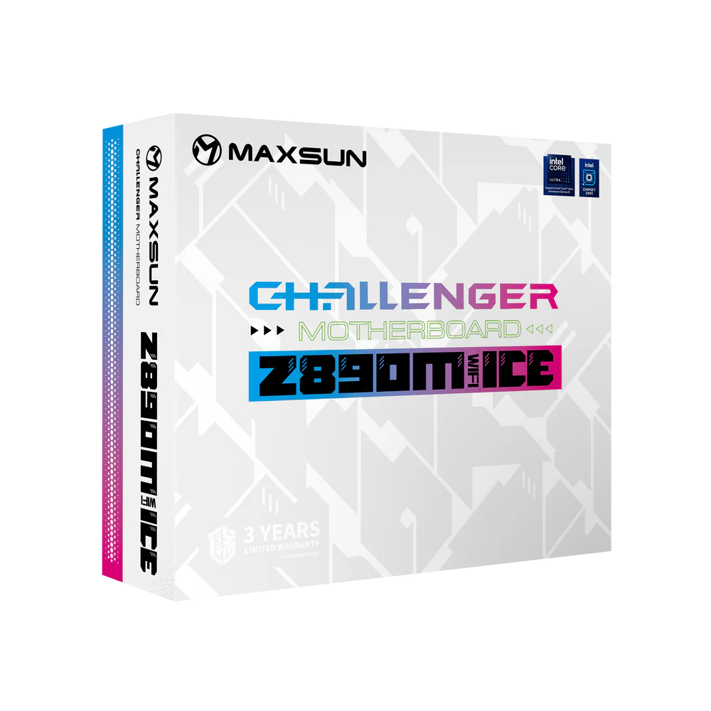 Материнская плата Maxsun LGA 1851 Intel Z890 Challenger Z890M WIFI ICE