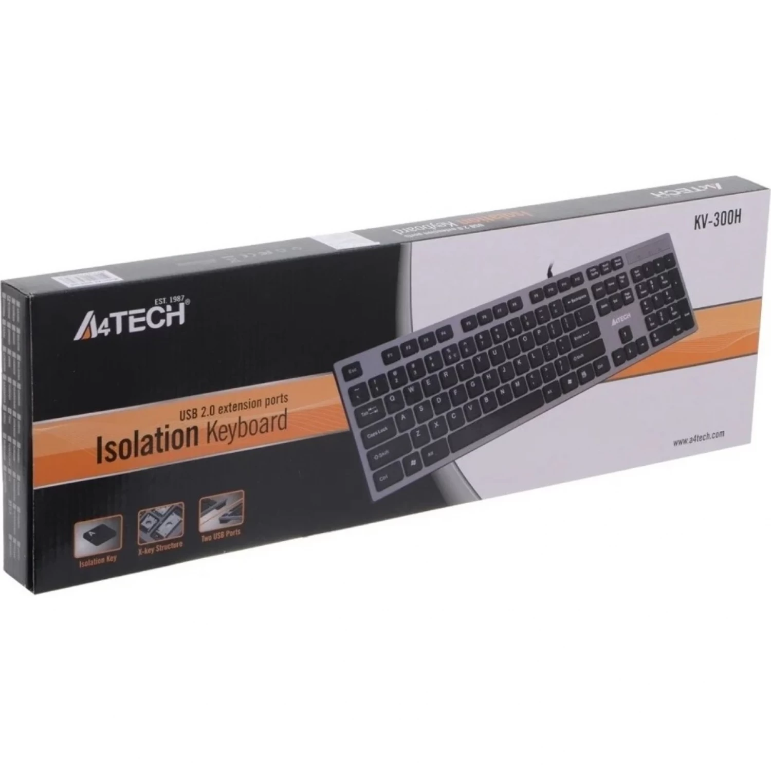 Клавиатура A4tech KV-300H, цвет серый