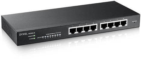 Гибридный Smart L2 коммутатор Zyxel NebulaFlex GS1915-8, 8xGE, бесшумный (без вентилятора), автономное/облачное управление