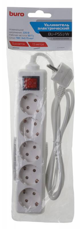 Сетевой фильтр Buro Сетевой удлинитель BU-PS5.1/W