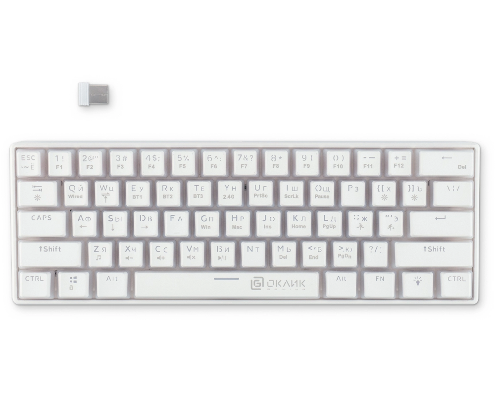 Клавиатура Oklick KeyBoard K763W 1920562, цвет белый