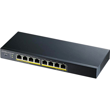 Zyxel GS1900-8HP Smart L2 PoE+ Switch , 8xGE PoE+, Desktop, Silent, Budget PoE 70W