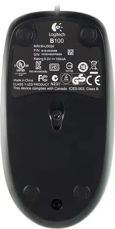 Мышь Logitech B100 910-003357, цвет черный