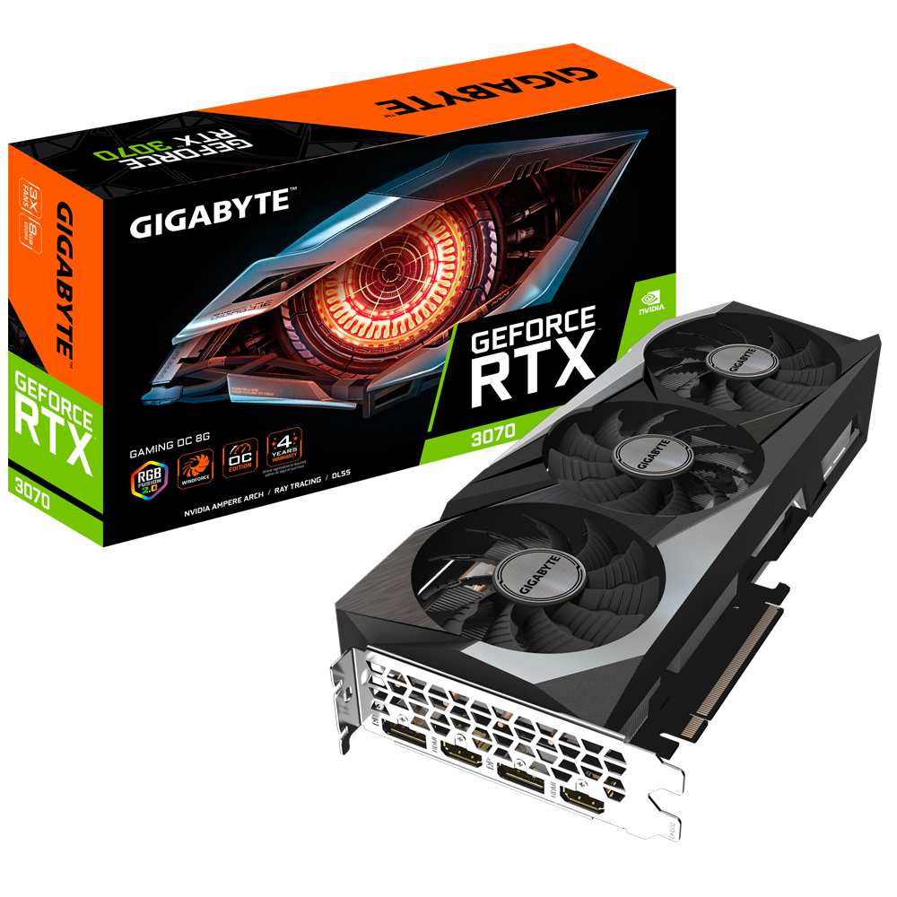 Видеокарта Gigabyte GeForce RTX 3070 8 ΓБ Retail (плохая упаковка )