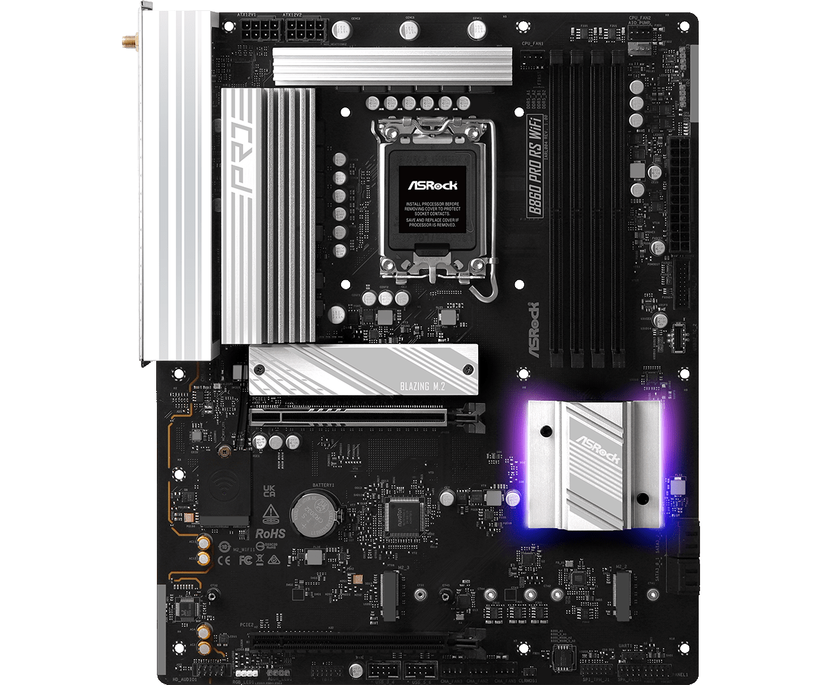 Материнская плата ASRock LGA 1851 Intel B860 B860 PRO RS WIFI