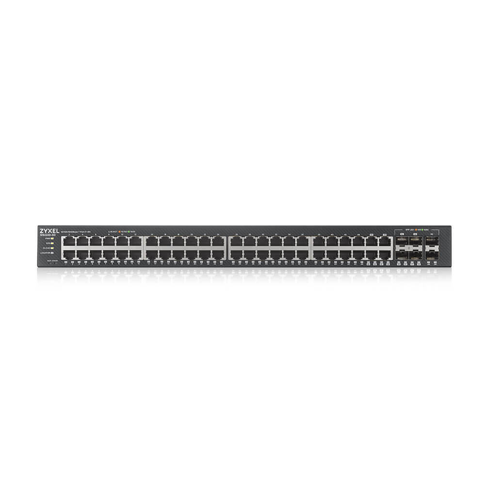 ZYXEL NebulaFlex Pro GS2220-50 Hybrid L2 Switch , 19 "rack, 44xGE, 4 combo ports (SFP / RJ-45), 2xSFP, standalone / cloud management