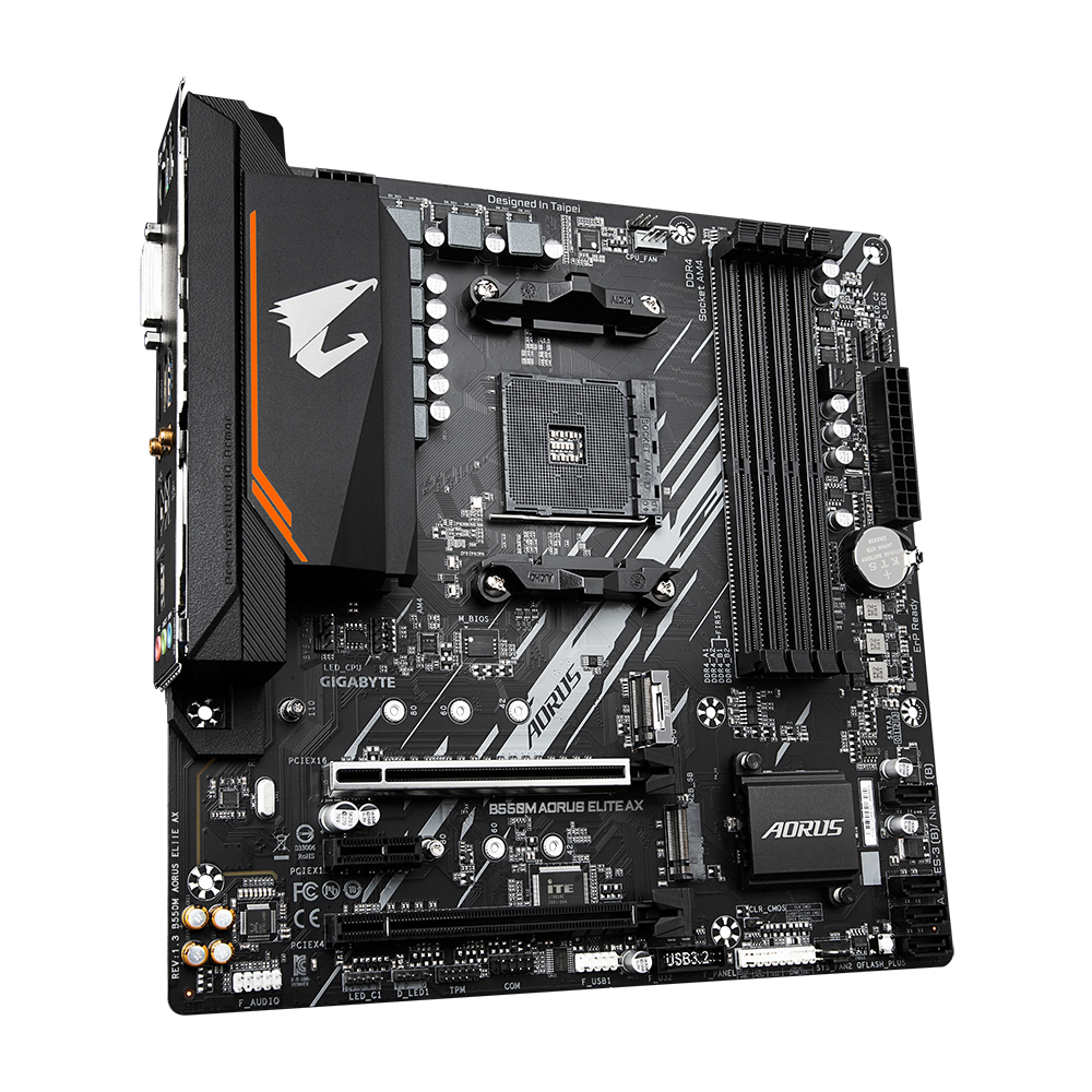 Материнская плата Gigabyte AM4 AMD B550 B550M AORUS ELITE AX