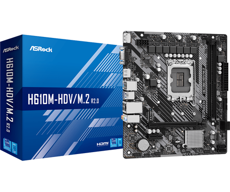 Материнская плата ASRock LGA 1700 Intel H610 H610M-HDV/M.2 R2.0