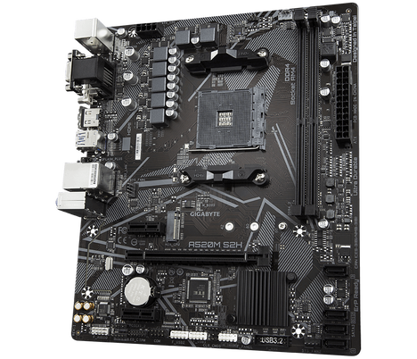 Материнская плата Gigabyte AM4 AMD A520 A520M S2H