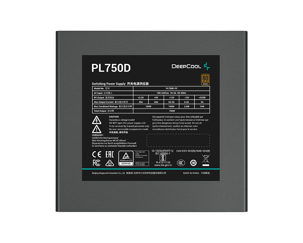 Блок питания ПК Deepcool PL750D (R-PL750D-FC0B-WDEU-V2)