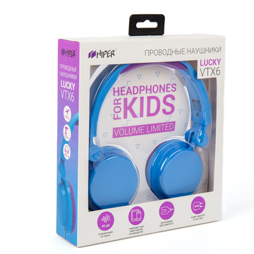 Наушники HIPER LUCKY VTX, цвет голубой/фиолетовый
