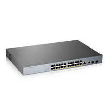 GS1350-26HP L2 коммутатор PoE+ для IP-видеокамер Zyxel GS1350-26HP, rack 19", 24xGE PoE+, 2xCombo (SFP/RJ-45), бюджет PoE 375 Вт, дальность передачи п