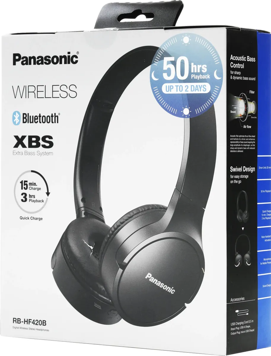 Bluetooth-гарнитура Panasonic RB-HF420BGE, цвет черный