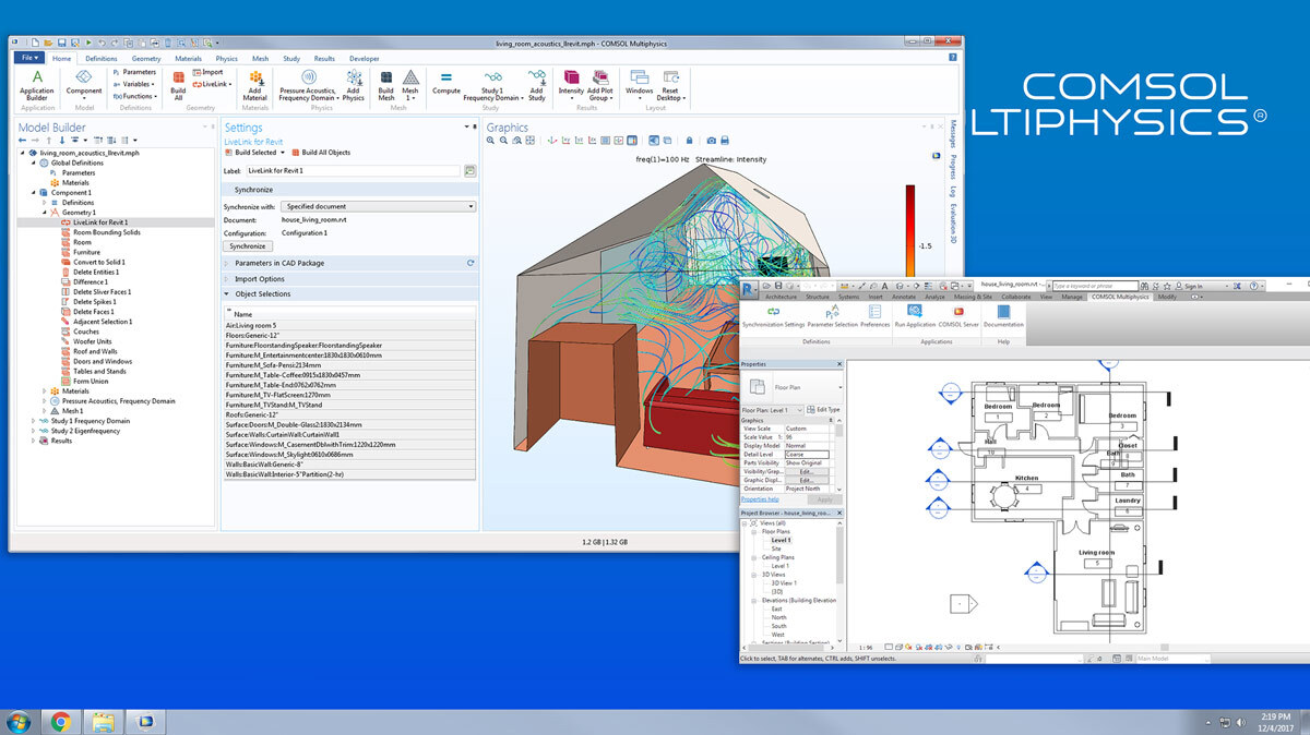 Модуль «LiveLink™ for Revit®» для программы COMSOL Multiphysics®