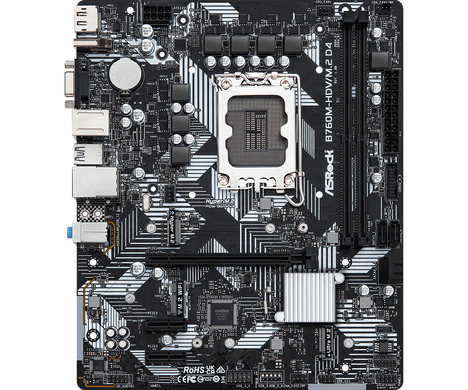 Материнская плата ASRock LGA 1700 Intel B760 B760M-HDV/M.2 D4