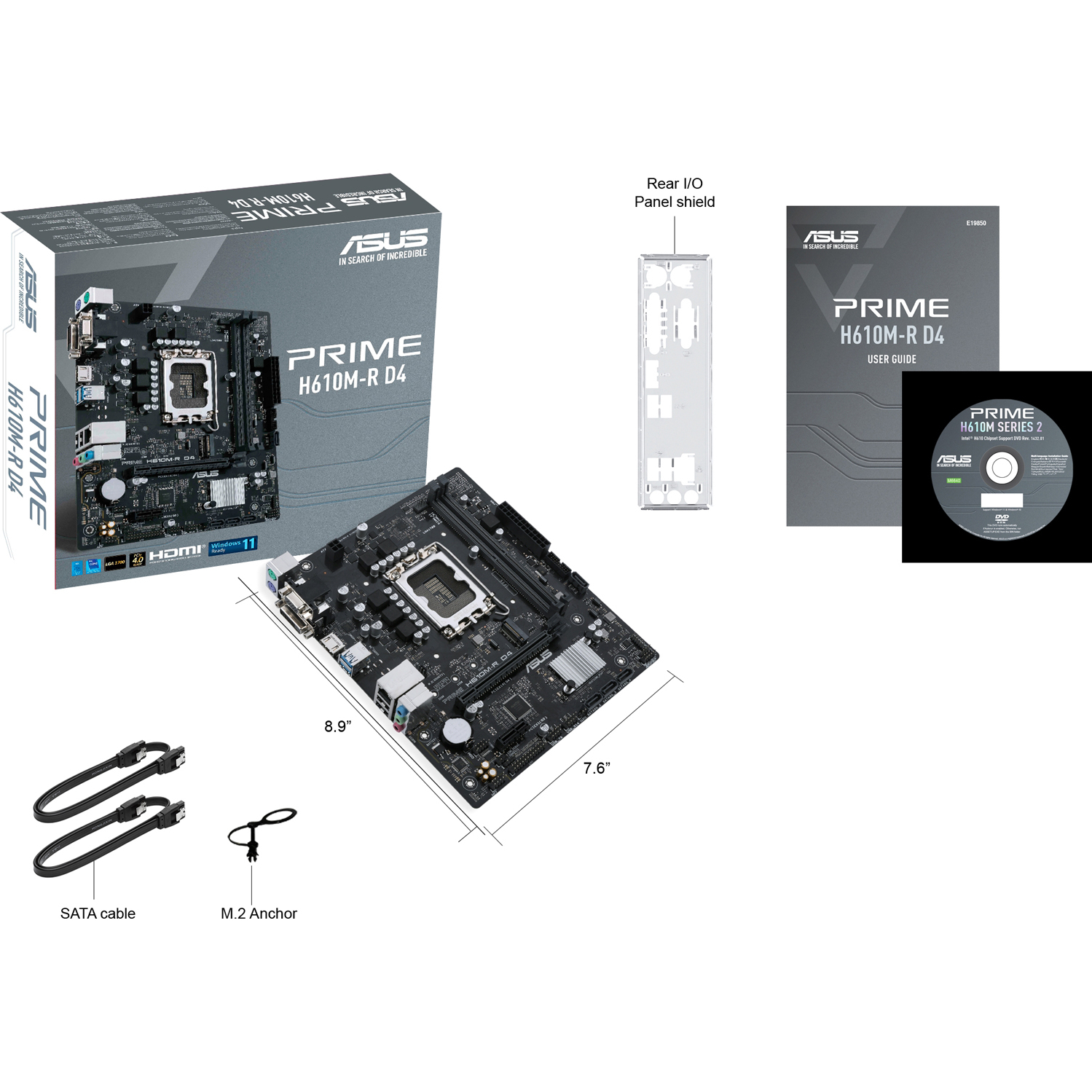 Материнская плата ASUS Intel H610 PRIME H610M-R D4-SI