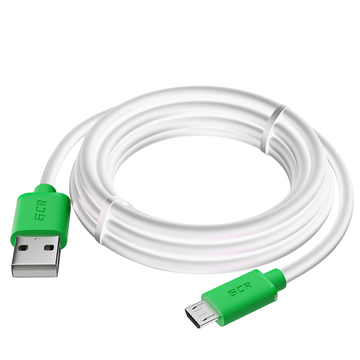 Greenconnect MicroUSB Кабель белый, коннекторы зеленые GCR-53229