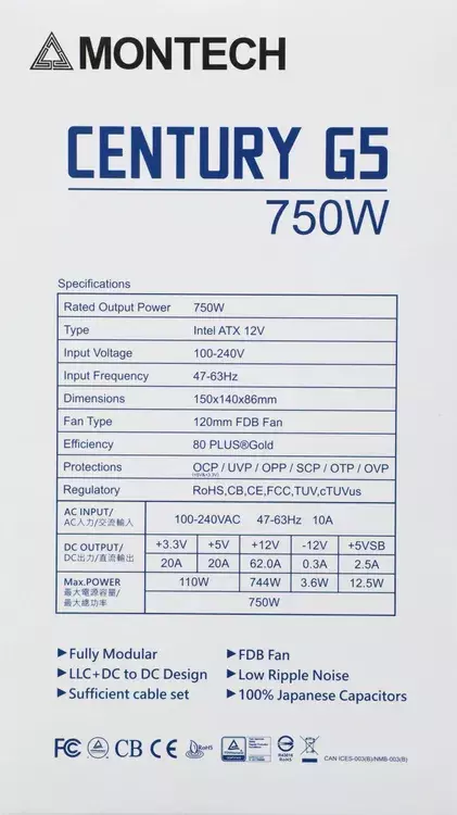 Блок питания MONTECH CENTURY GOLD 750W