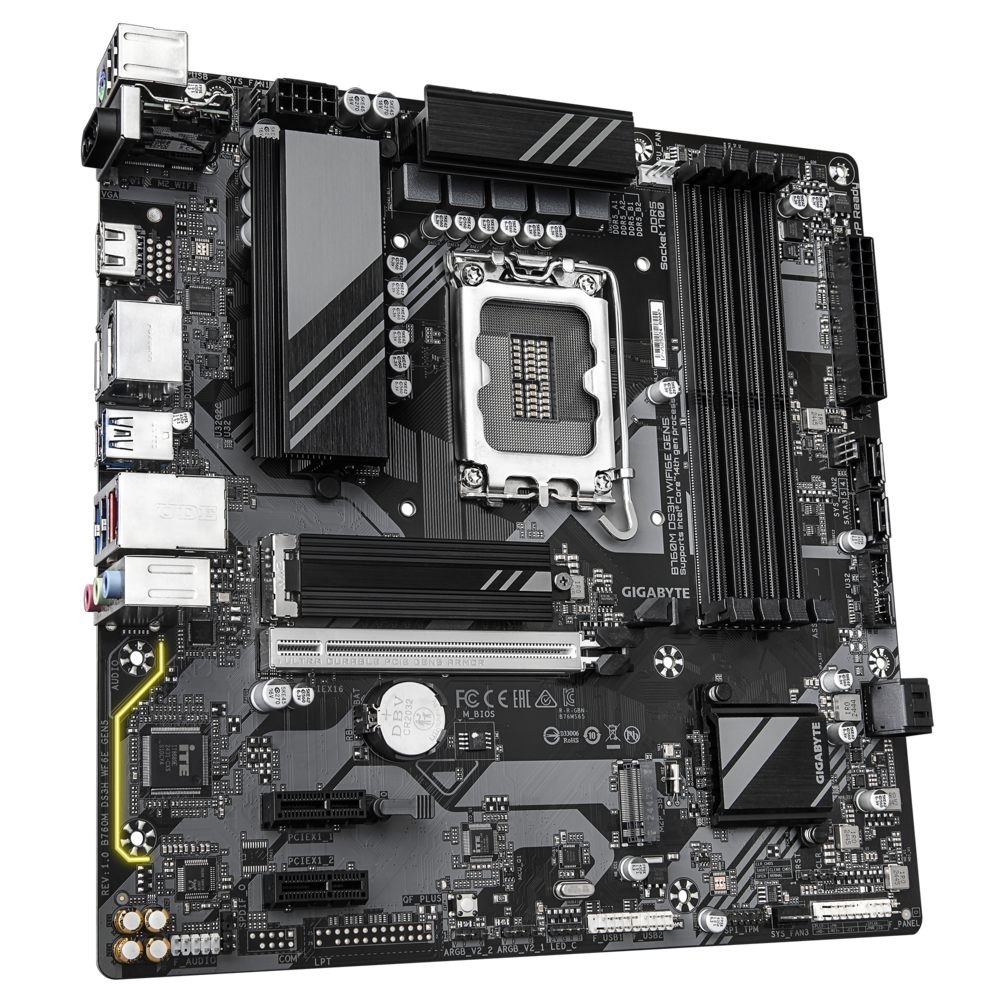 Материнская плата Gigabyte LGA 1700 Intel B760 B760M DS3H WIFI6E GEN5