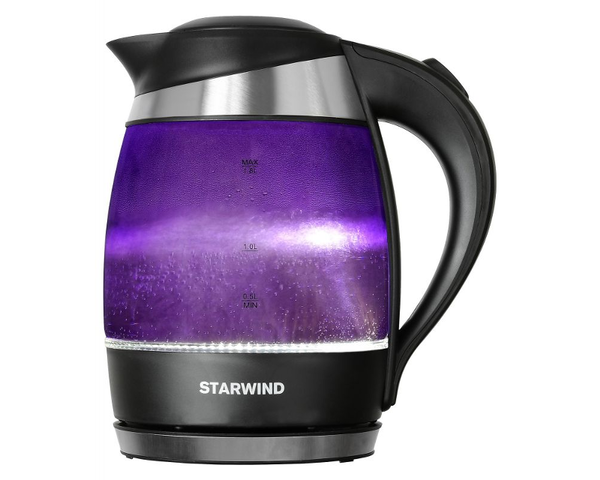 

Чайник электрический Starwind SKG2217 1.8л. 2200Вт фиолетовый/черный (корпус: стекло)