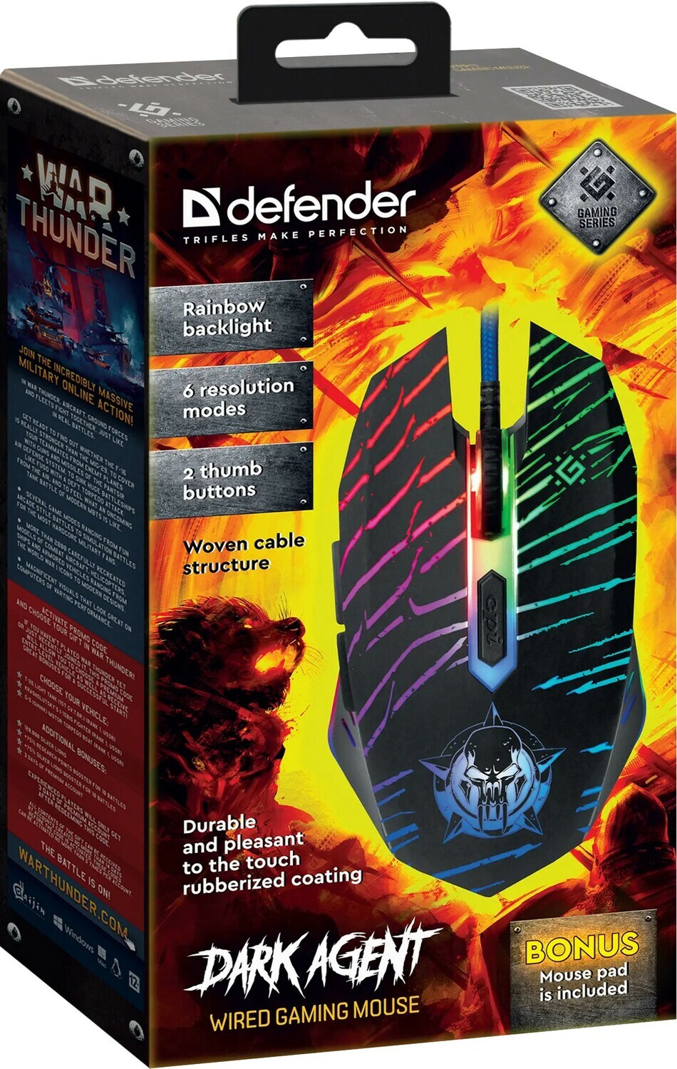 Мышь Defender Dark Agent GM-590L 52590, цвет черный