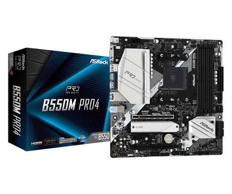 Материнская плата ASRock AM4 AMD B550 B550M PRO4