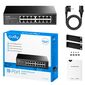 Коммутатор CUDY 16-Port Gigabit Metal Switch 16-Port Gigabit Switch, 16 Gigabit RJ45 Ports, IGMP Snooping, Loop Detection/Prevention, 802.1p/DSCP QoS, Switch/VLAN/Extend working mode DIP switch, Rack-mountable Steel Case, Power Saving, Plug & Play, Rack-Mount kits included