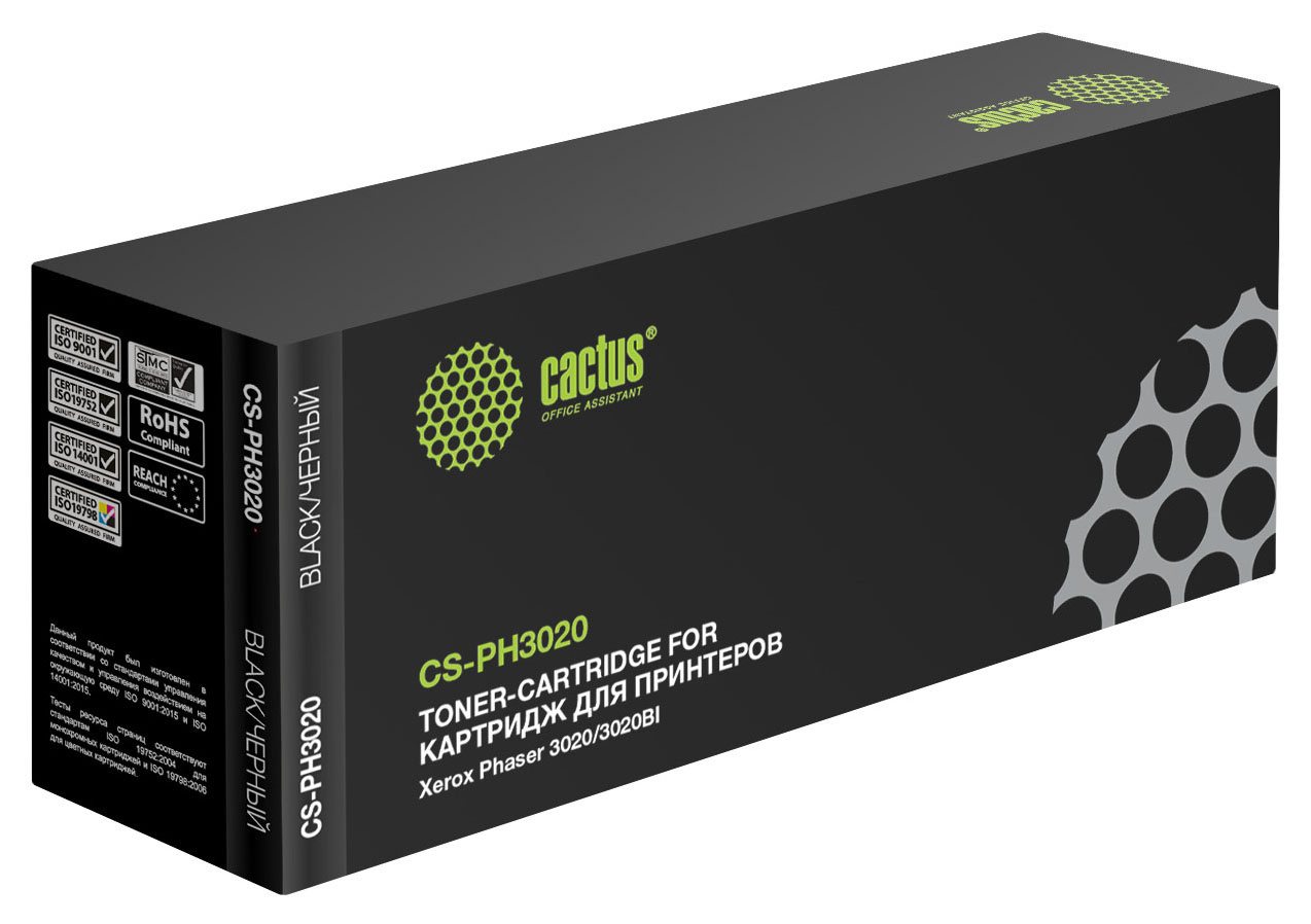 Тонер-картридж черный Cactus CS-PH3020
