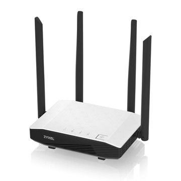 Wi-Fi роутер ZYXEL NBG6615 Dual-Band Wireless Gigabit Router AC1200, AC Wave 2, MU-MIMO, 802.11a/b/g/n/ac (400+867 Mb/s), 1xWAN GE, 4xLAN GE  (w/o L2TP)