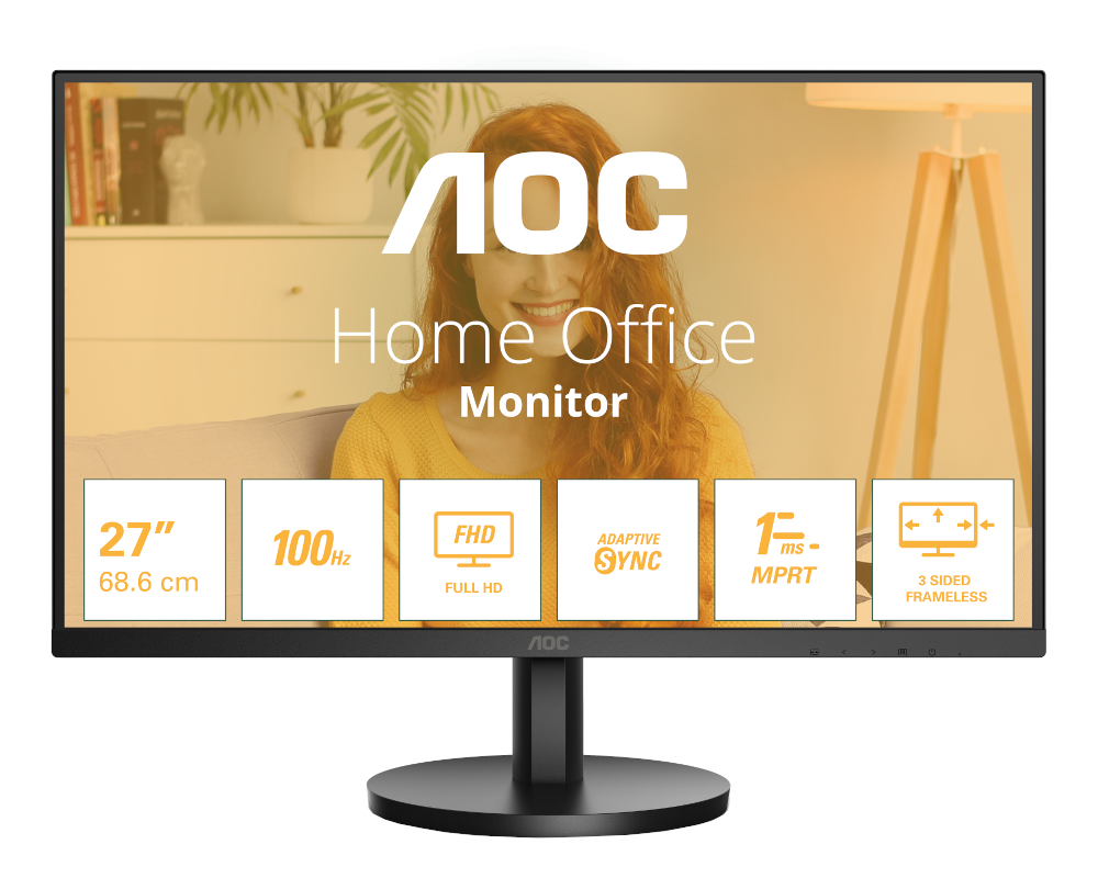 Монитор AOC 27B3HMA2 27.0-inch черный (плохая упаковка)