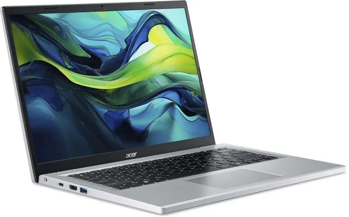 Ноутбук/ ACER Aspire AG14-21P-R4XC 14"(1920x1200 (матовый) IPS)/AMD Ryzen 3 7320U(2.4Ghz)/8192Mb/256PCISSDGb/noDVD/Int:UMA/Cam/BT/WiFi/50WHr/war 1y/1.5kg/Silver/NoOS