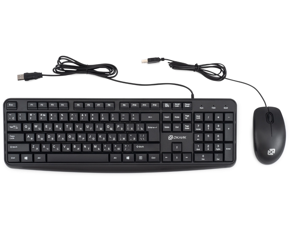 Клавиатура+мышь Oklick KB+M S603 1968894, цвет черный