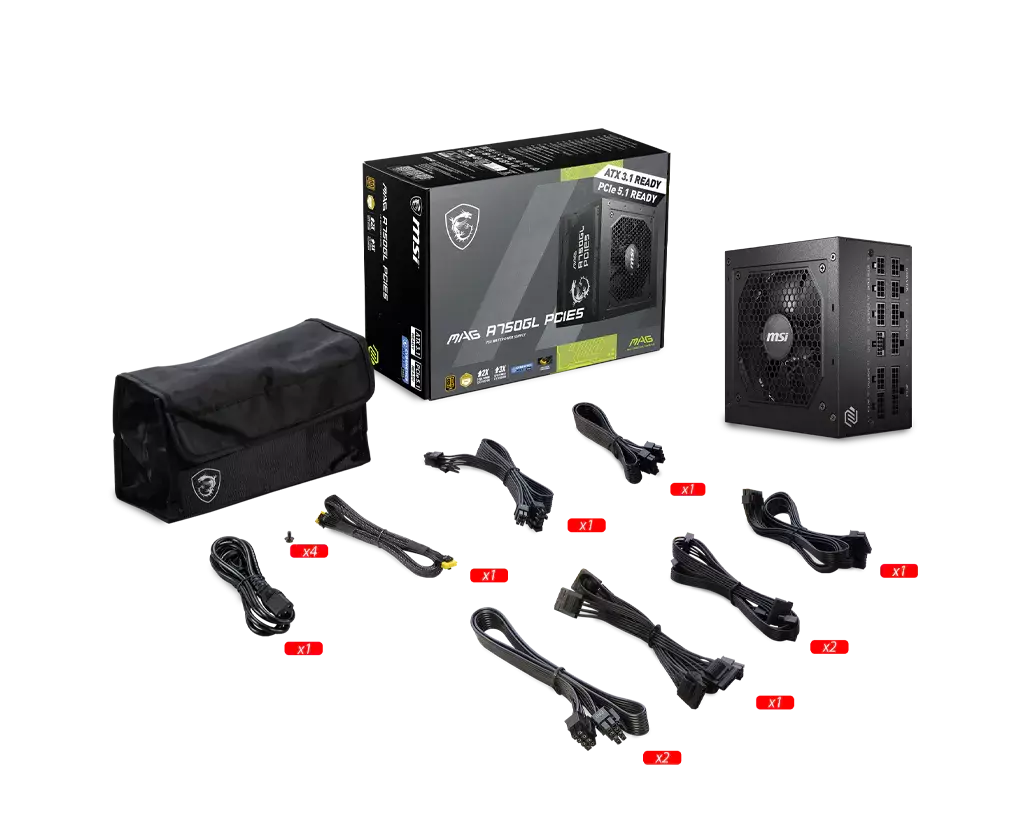 Блок питания MSI A750GL PCIE5 Gen.5 80+ gold