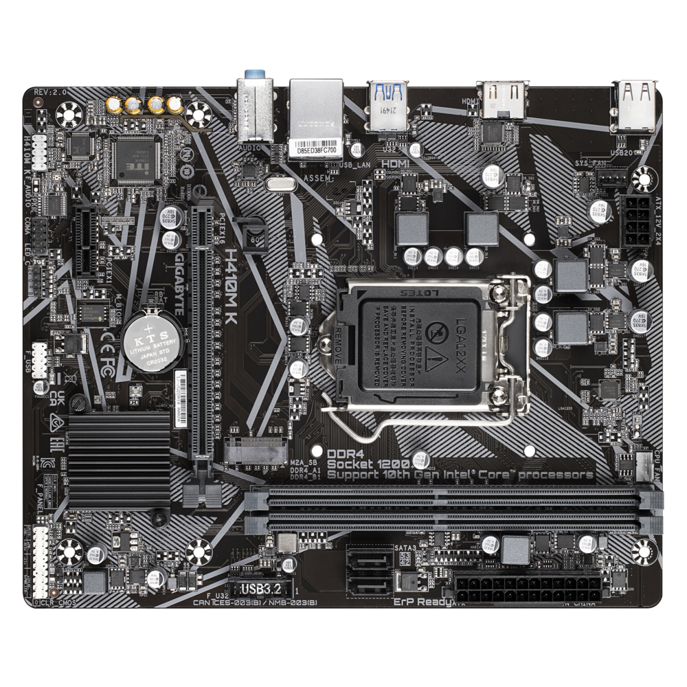 Материнская плата Gigabyte LGA1200 Intel Q470 H410M K 2.0